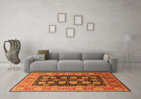 Machine Washable Oriental Orange Industrial Rug, wshurb823org