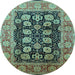 Round Oriental Light Blue Industrial Rug, urb823lblu