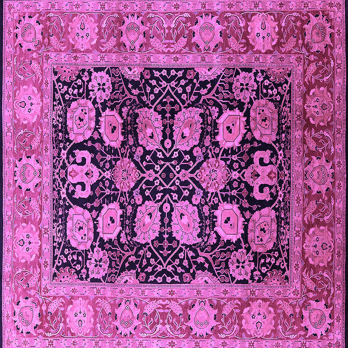 Square Machine Washable Oriental Purple Industrial Area Rugs, wshurb823pur