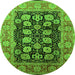 Round Oriental Green Industrial Rug, urb823grn