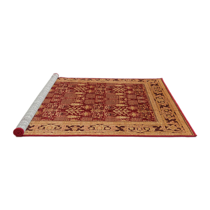 Sideview of Machine Washable Industrial Modern Red Rug, wshurb824