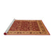 Sideview of Machine Washable Industrial Modern Red Rug, wshurb824