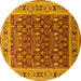 Round Oriental Yellow Industrial Rug, urb824yw