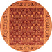 Round Oriental Orange Industrial Rug, urb824org