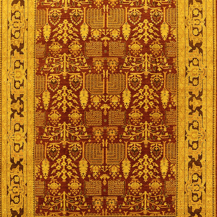 Machine Washable Oriental Yellow Industrial Rug, wshurb824yw
