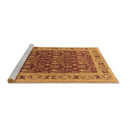 Sideview of Machine Washable Oriental Brown Industrial Rug, wshurb824brn