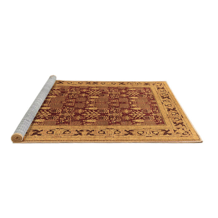 Sideview of Machine Washable Oriental Brown Industrial Rug, wshurb824brn