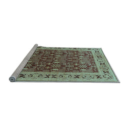 Sideview of Machine Washable Oriental Light Blue Industrial Rug, wshurb824lblu