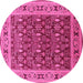 Round Oriental Pink Industrial Rug, urb824pnk