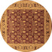 Round Oriental Brown Industrial Rug, urb824brn