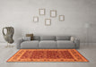 Machine Washable Oriental Orange Industrial Area Rugs in a Living Room, wshurb824org