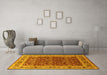 Machine Washable Oriental Yellow Industrial Rug in a Living Room, wshurb824yw