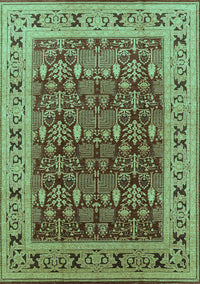 Oriental Turquoise Industrial Rug, urb824turq