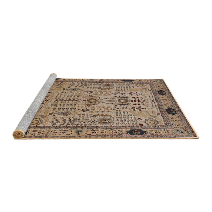 Sideview of Machine Washable Industrial Modern Sepia Brown Rug, wshurb825