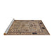 Sideview of Machine Washable Industrial Modern Sepia Brown Rug, wshurb825