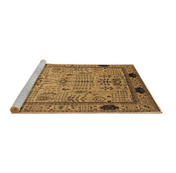 Sideview of Machine Washable Oriental Brown Industrial Rug, wshurb825brn