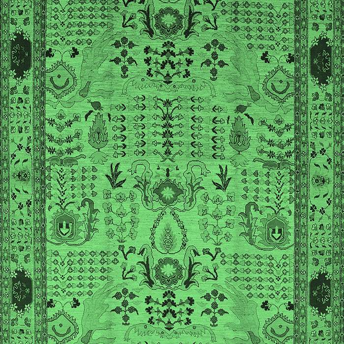 Machine Washable Oriental Emerald Green Industrial Area Rugs, wshurb825emgrn