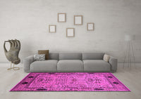 Machine Washable Oriental Pink Industrial Rug, wshurb825pnk