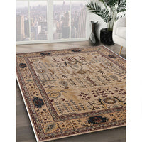 Mid-Century Modern Reddish Brown Oriental Rug, urb825