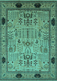 Oriental Turquoise Industrial Rug, urb825turq