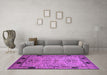 Machine Washable Oriental Purple Industrial Area Rugs in a Living Room, wshurb825pur