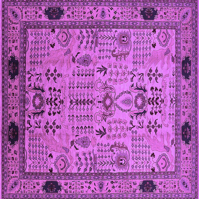 Square Machine Washable Oriental Purple Industrial Area Rugs, wshurb825pur