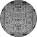 Round Oriental Gray Industrial Rug, urb825gry