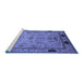 Sideview of Machine Washable Oriental Blue Industrial Rug, wshurb825blu