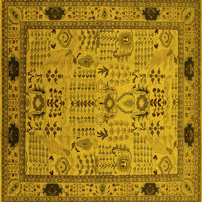 Square Oriental Yellow Industrial Rug, urb825yw