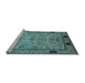 Sideview of Machine Washable Oriental Light Blue Industrial Rug, wshurb825lblu