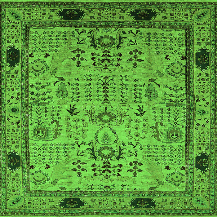 Square Oriental Green Industrial Rug, urb825grn