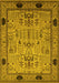 Machine Washable Oriental Yellow Industrial Rug, wshurb825yw