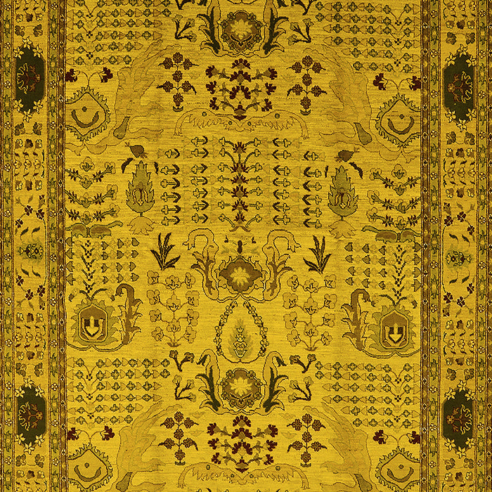 Machine Washable Oriental Yellow Industrial Rug, wshurb825yw