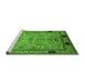 Sideview of Machine Washable Oriental Green Industrial Area Rugs, wshurb825grn