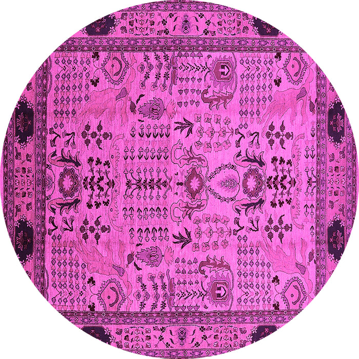 Round Oriental Pink Industrial Rug, urb825pnk