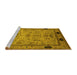 Sideview of Machine Washable Oriental Yellow Industrial Rug, wshurb825yw