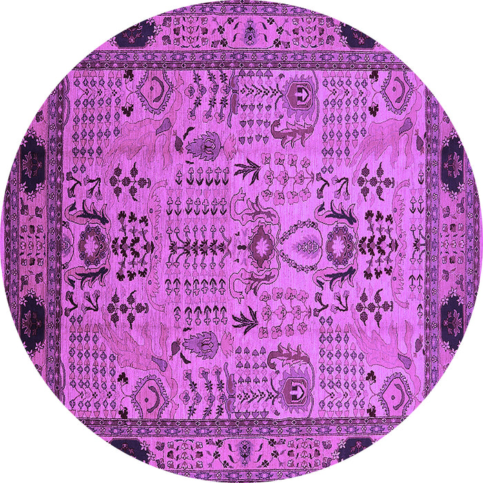 Round Machine Washable Oriental Purple Industrial Area Rugs, wshurb825pur