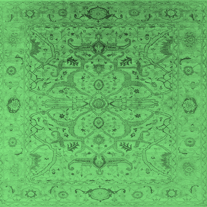 Square Oriental Emerald Green Industrial Rug, urb826emgrn