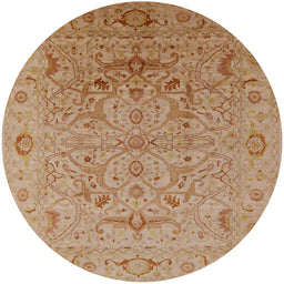 Round Mid-Century Modern Chocolate Brown Oriental Rug, urb826