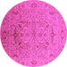 Round Oriental Pink Industrial Rug, urb826pnk