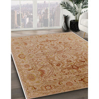 Mid-Century Modern Chocolate Brown Oriental Rug, urb826