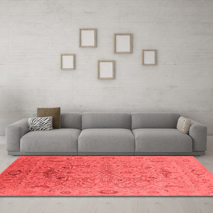 Industrial Red Washable Rugs