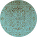 Round Oriental Light Blue Industrial Rug, urb826lblu