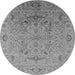 Round Oriental Gray Industrial Rug, urb826gry