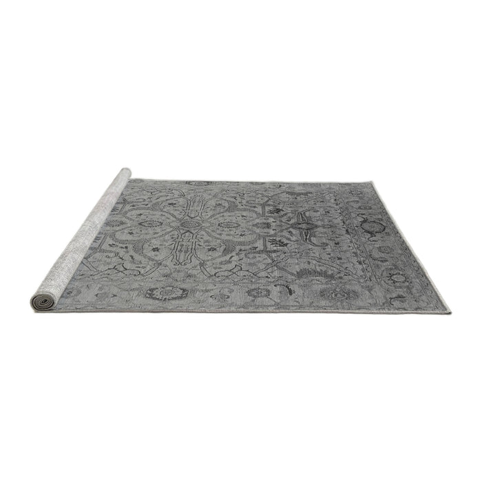Sideview of Machine Washable Oriental Gray Industrial Rug, wshurb826gry