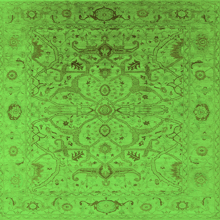 Square Machine Washable Oriental Green Industrial Area Rugs, wshurb826grn