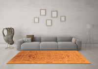 Machine Washable Oriental Orange Industrial Rug, wshurb826org