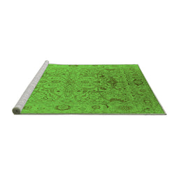 Sideview of Machine Washable Oriental Green Industrial Area Rugs, wshurb826grn