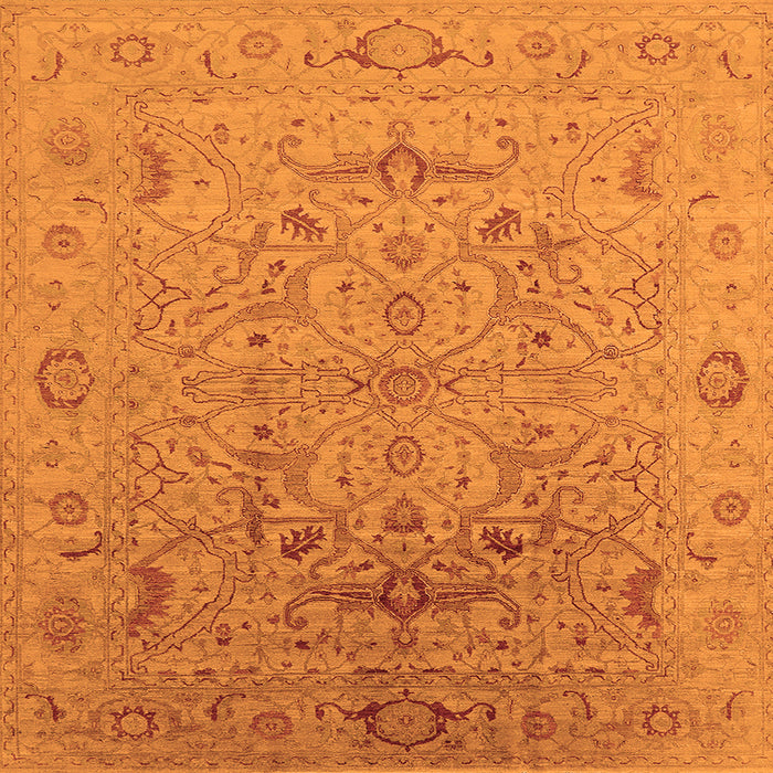Square Oriental Orange Industrial Rug, urb826org