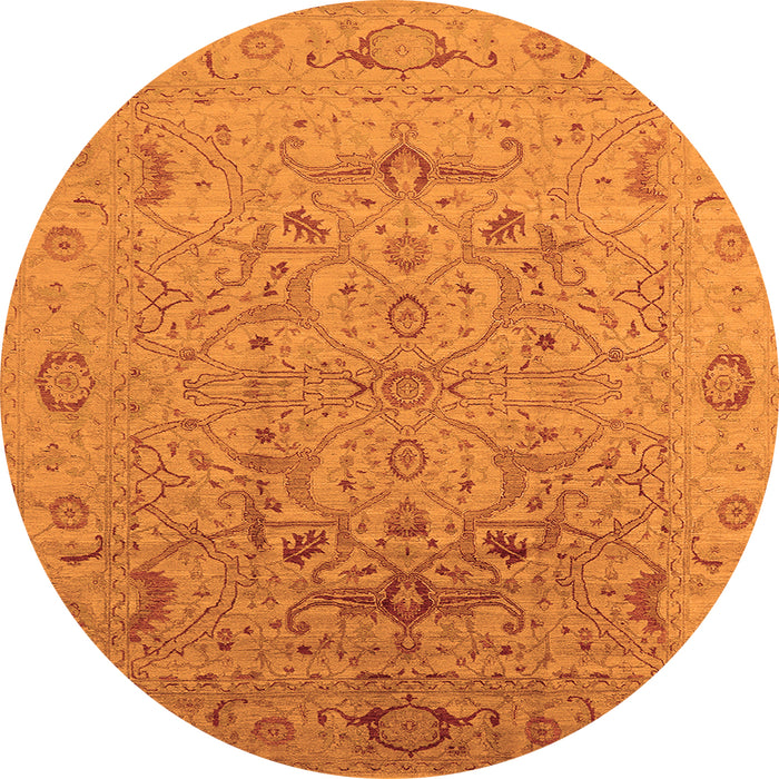Round Oriental Orange Industrial Rug, urb826org